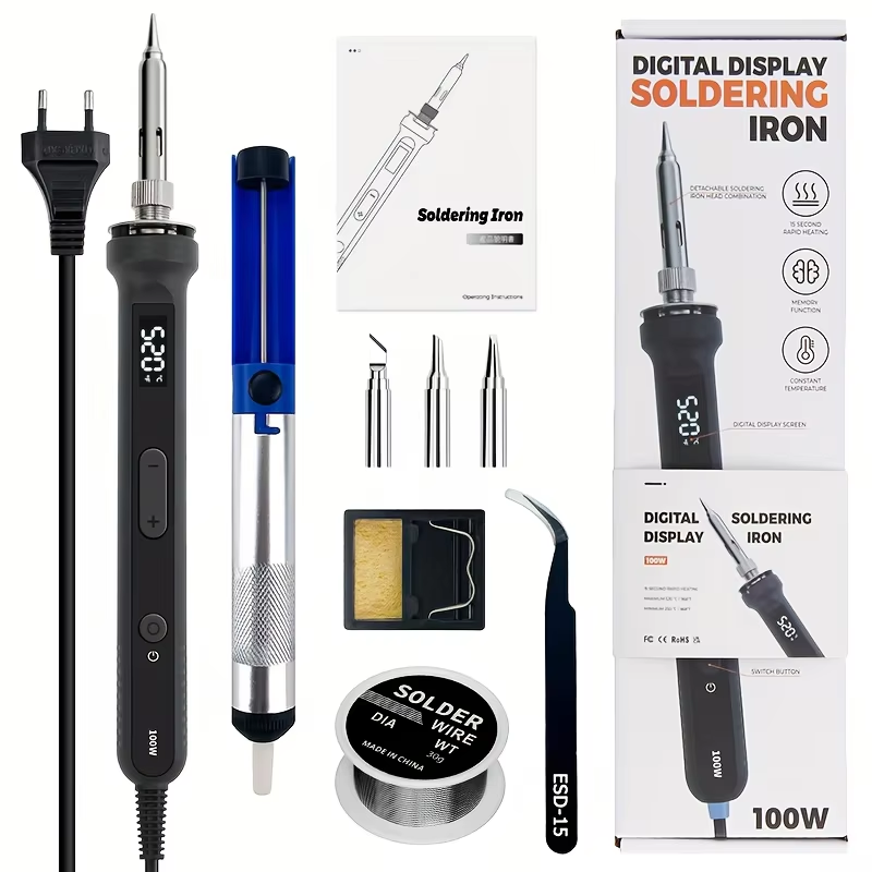 Electronics Repair Kit With Soldering Iron - Цифровой паяльник мощностью 100 Вт с
