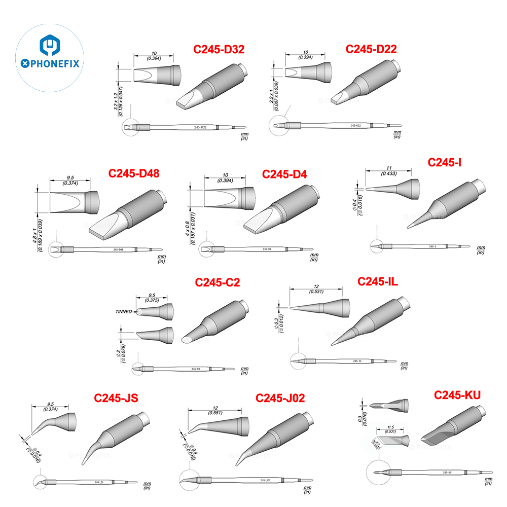 Electronics Repair Kit With Soldering Iron - Насадки серии OEM C245 C470 C245-KU